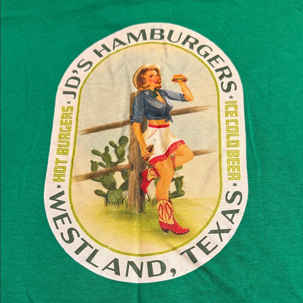 Vintage-style Cowgirl Green Women's Tee